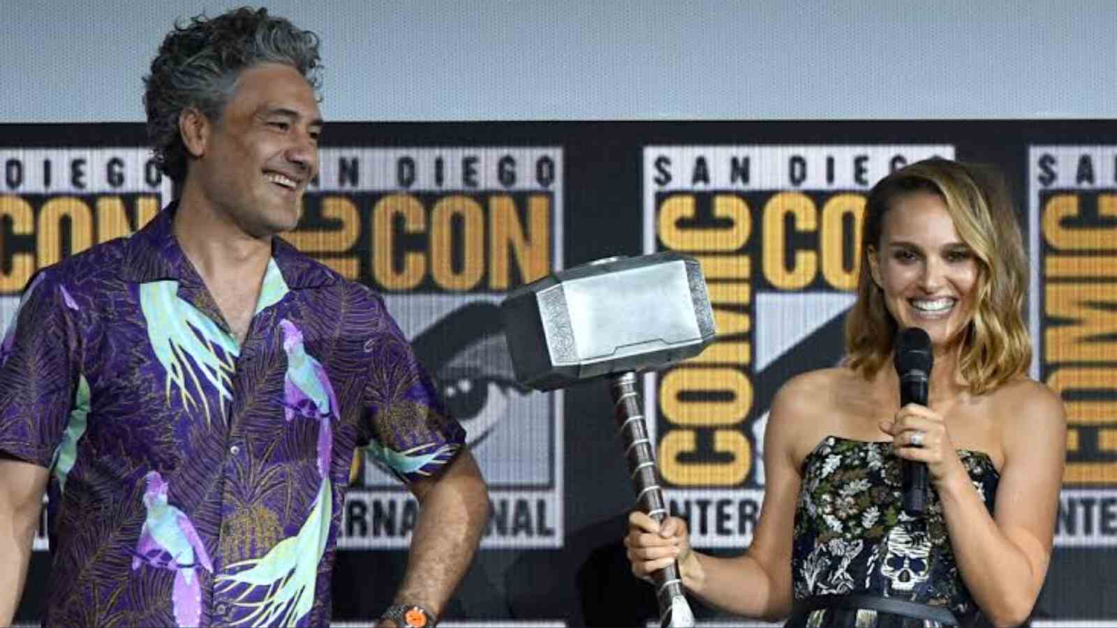 Taika Waititi and Natalie Portman at Comic Con 