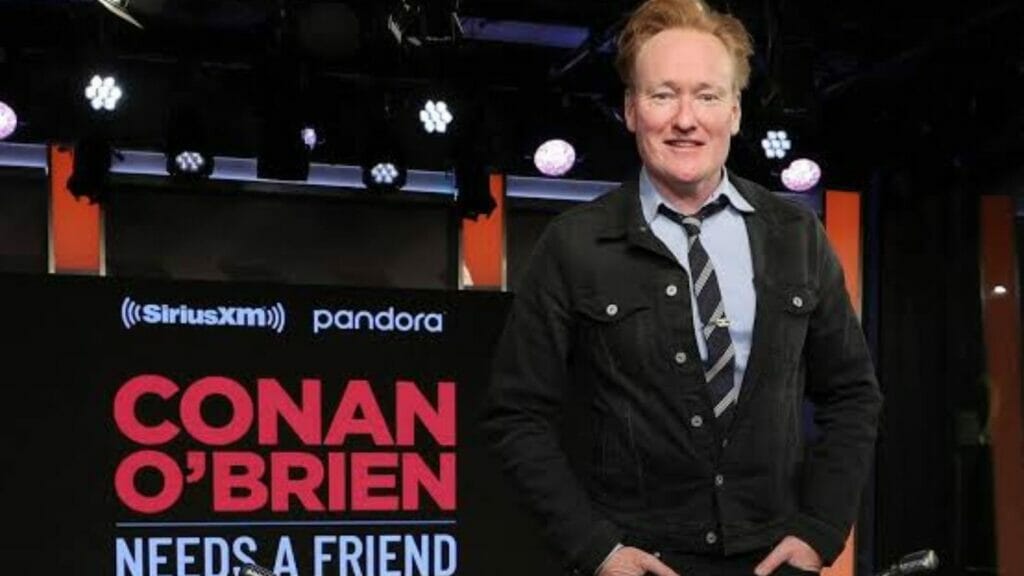 Conan O' Brien at his Podcast set
