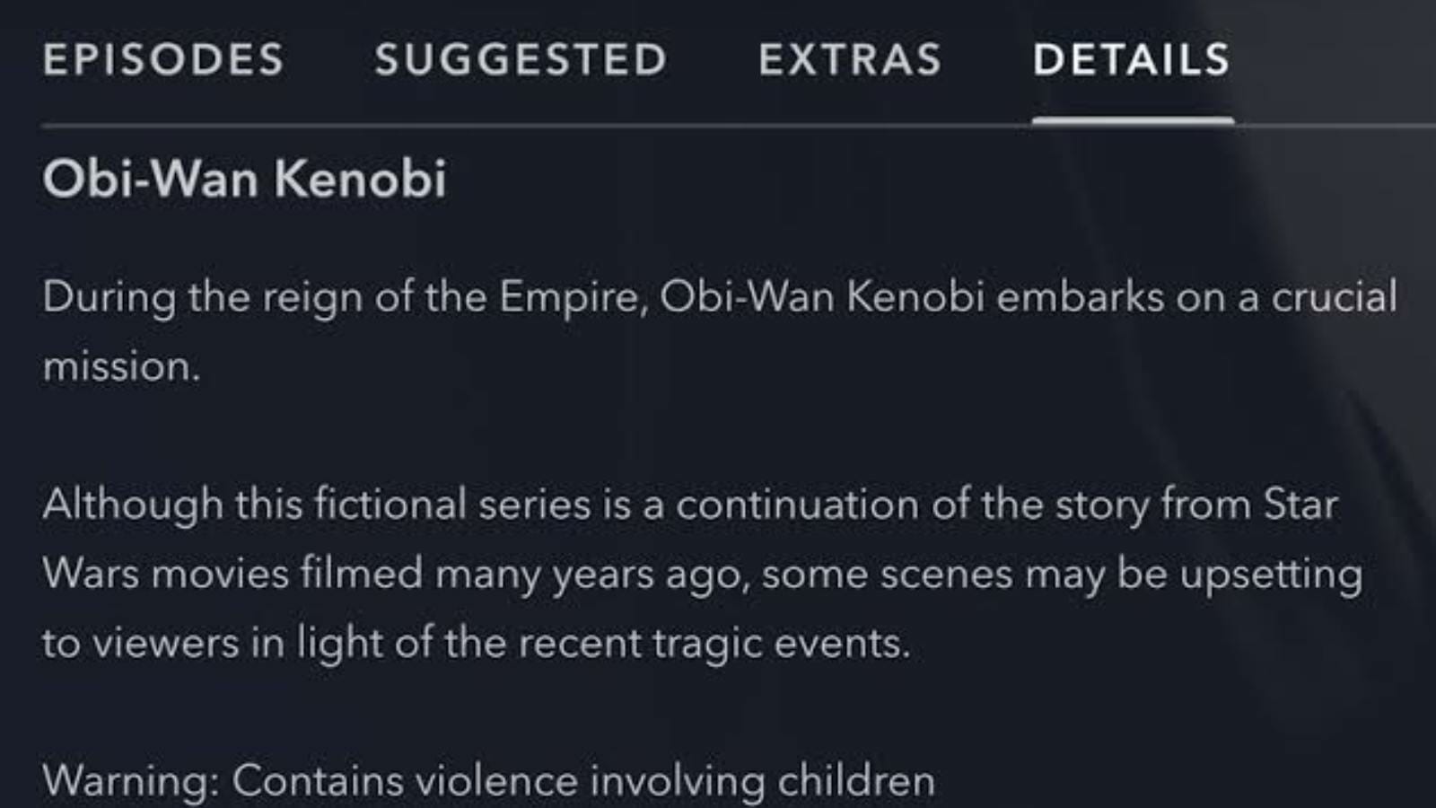 The warning of Obi-Wan Kenobi