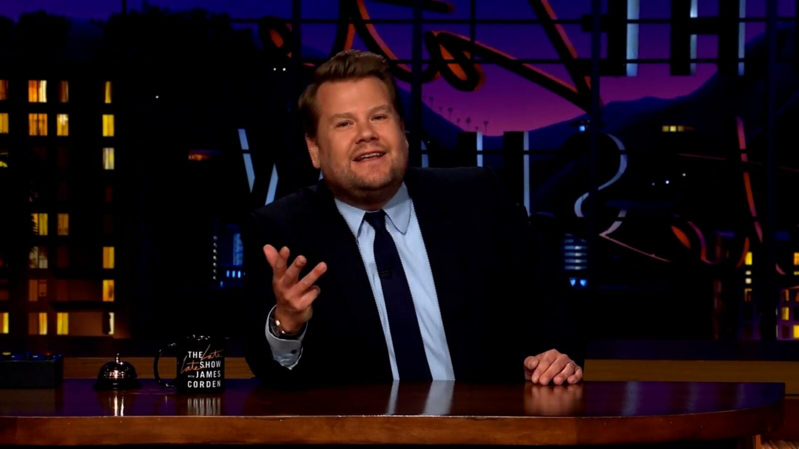 James Corden in his late night talk show