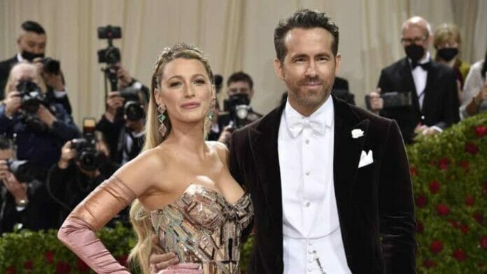 Co-chairs Blake Lively and Ryan Reynolds on the Red Carpet Of the Met Gala