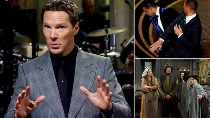 Benedict Cumberbatch Makes a Joke About Losing an Oscar to Will Smith in ‘SNL’ Monologue