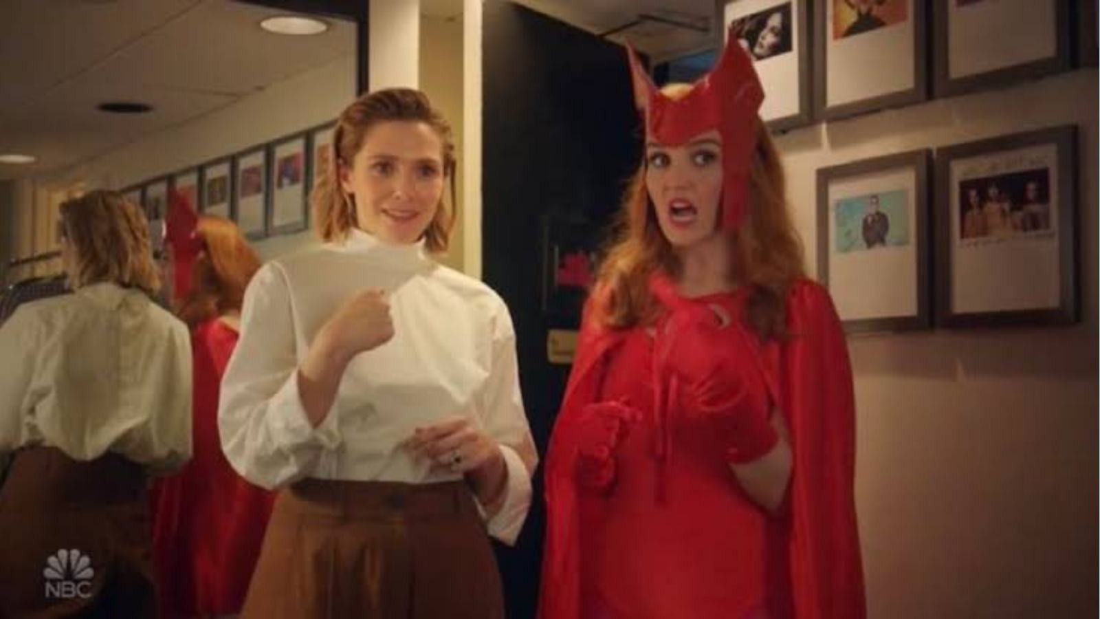 Chloe Fineman and Elizabeth Olsen in one of the SNL skits