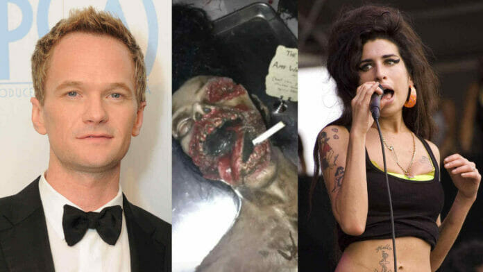 Neil Patrick Harris and Amy Winehouse with her meat cake