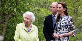 Queen Elizabeth with Prince williams and Kate Middleton