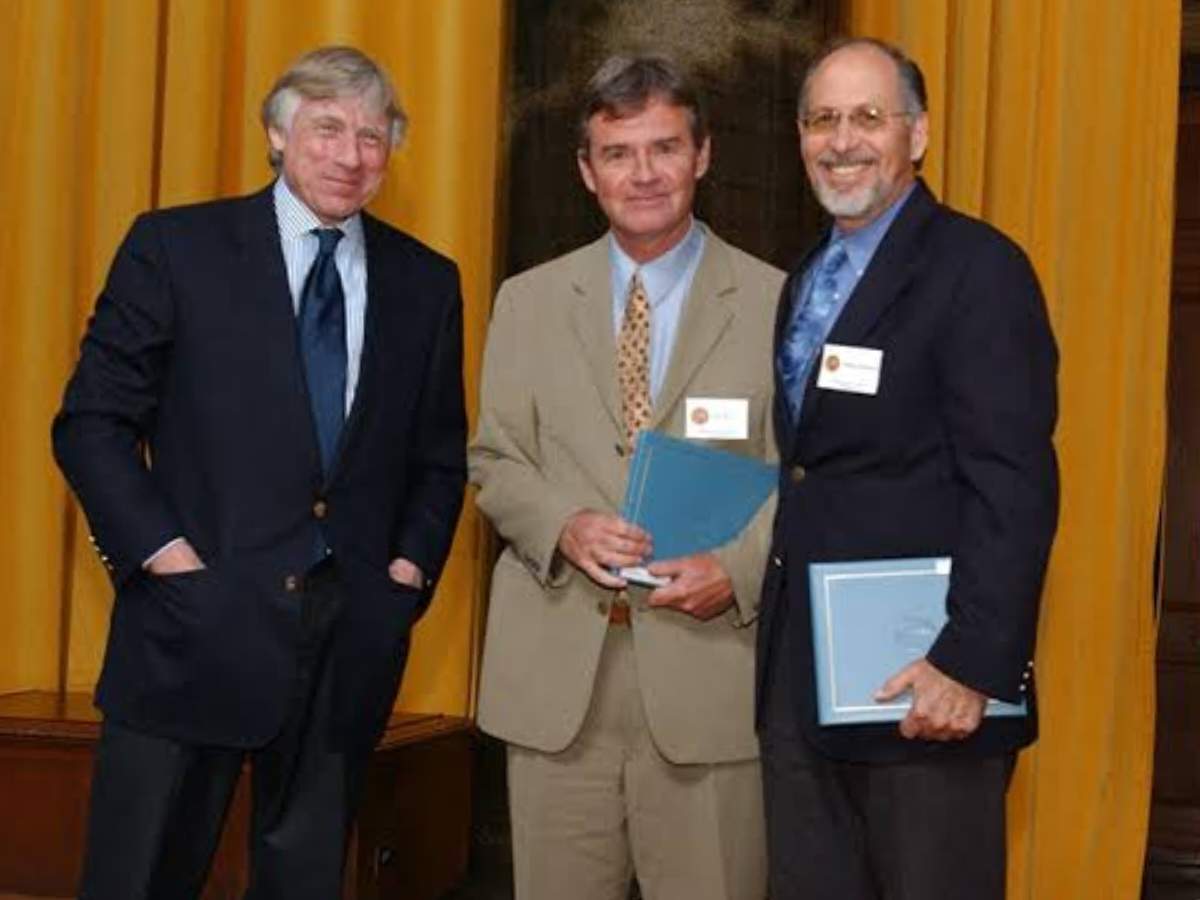 Kai Bird and Martin J. Sherwin receiving their Pulitzer Prize